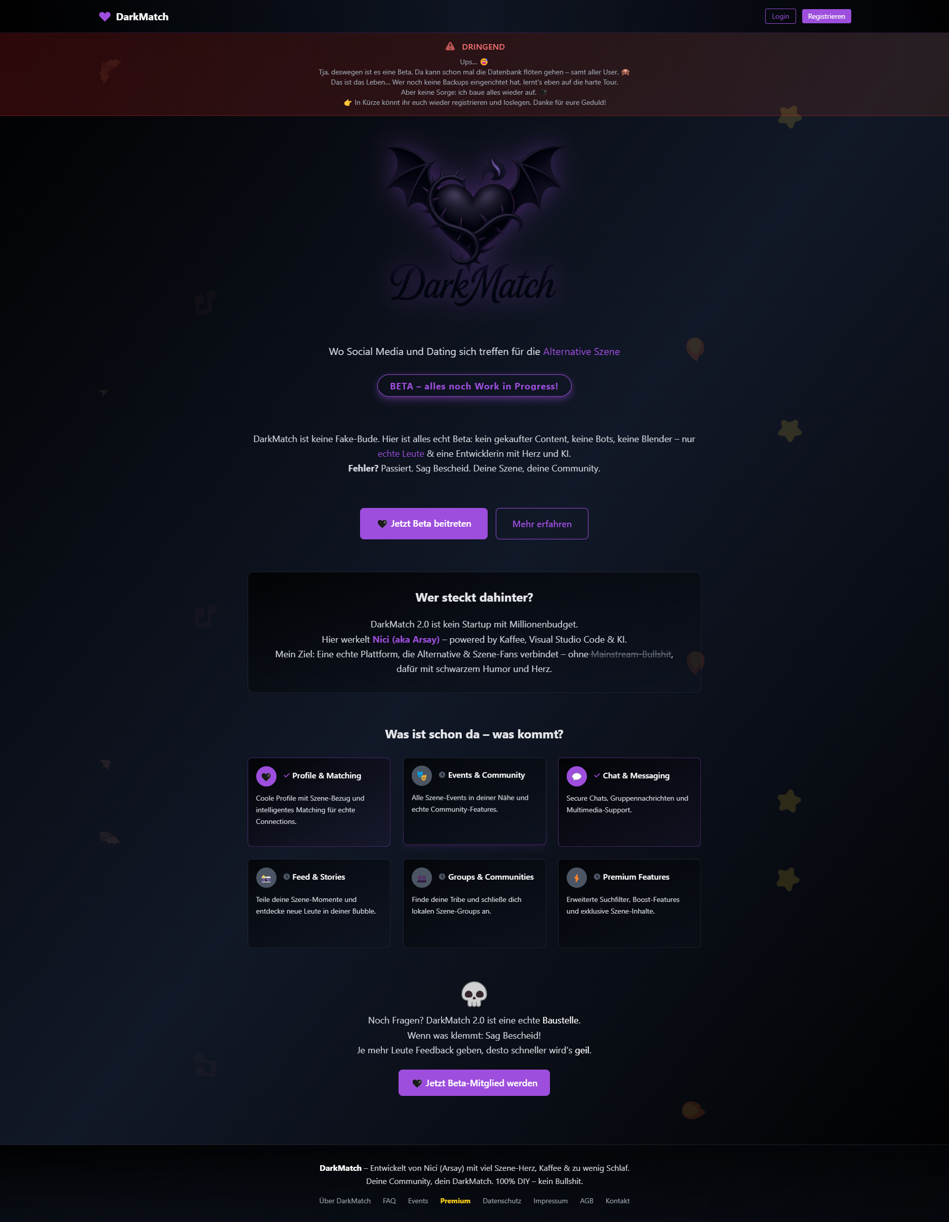 DarkMatch - Die Szene-Community für Gothic, Metal & Alternative